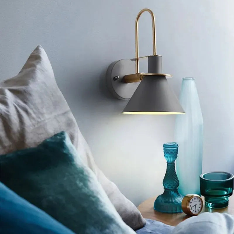 Valentina Vintage Horn Shape Metal Wall Lamp, Living room/Bedroom/Bathroom - Lamp Copper