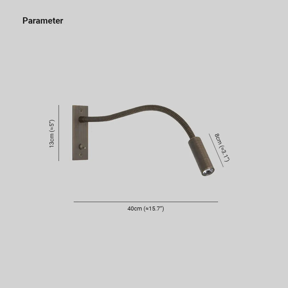 Vynex Minimalist Reading Adjustable Spotlight Wall Lamp - Lamp Copper