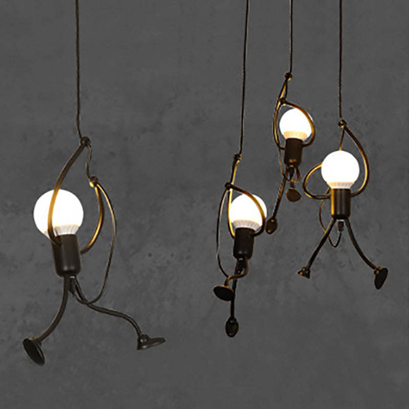 Miro Retro Modern Iron Man Pendant Light, Black - Lamp Copper