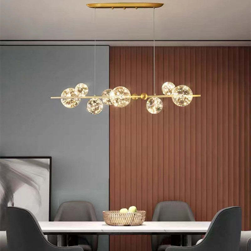 Valentina Art Deco Luminous Sphere Cluster Glass Pendant Light - Lamp Copper