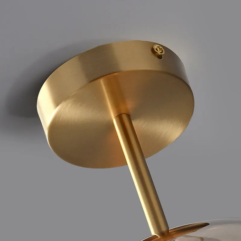 Rhea Glass Semi-Flush Mount Ceiling Light/Pendant Light - Lamp Copper