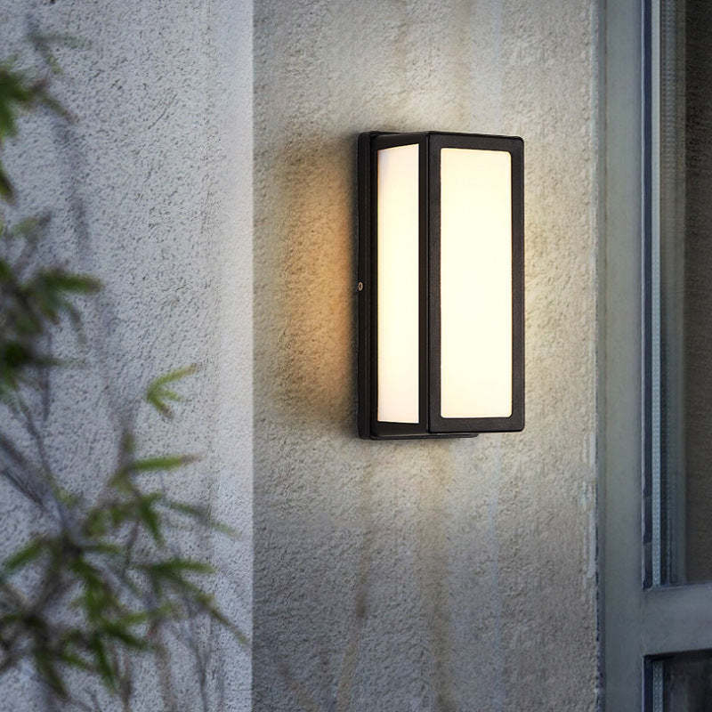 Linae Modern Waterproof Metal Cross Outdoor Wall Lamp, Black - Lamp Copper