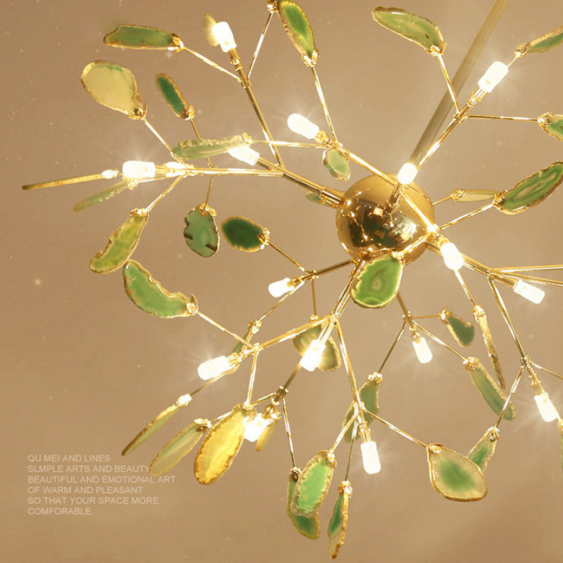 Aria Agate Creative Colourful Chandelier Bedroom/Living Room - Lamp Copper
