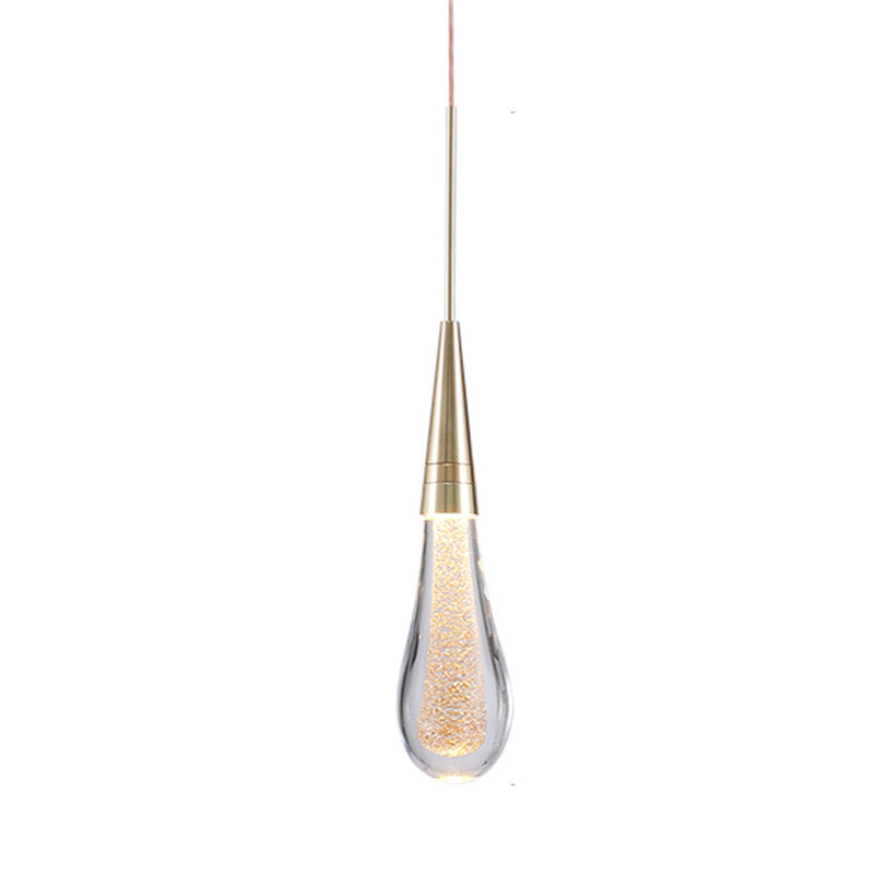 Kristy Pendant Light Crystal & Glass Droplet, Gold - Lamp Copper