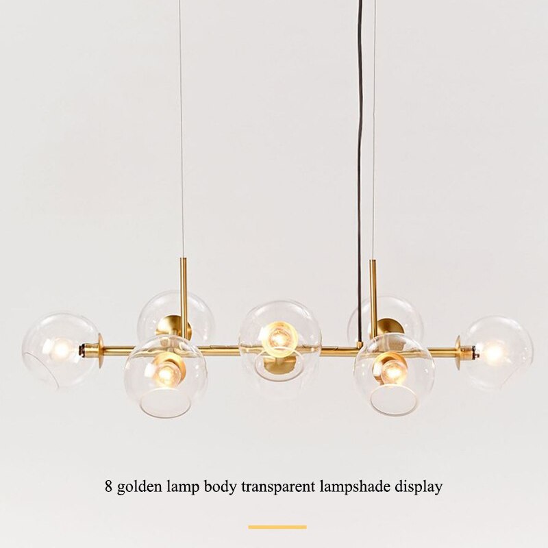 Valentina Modern Glass Globe Bubble Pendant Light Black/Gold - Lamp Copper