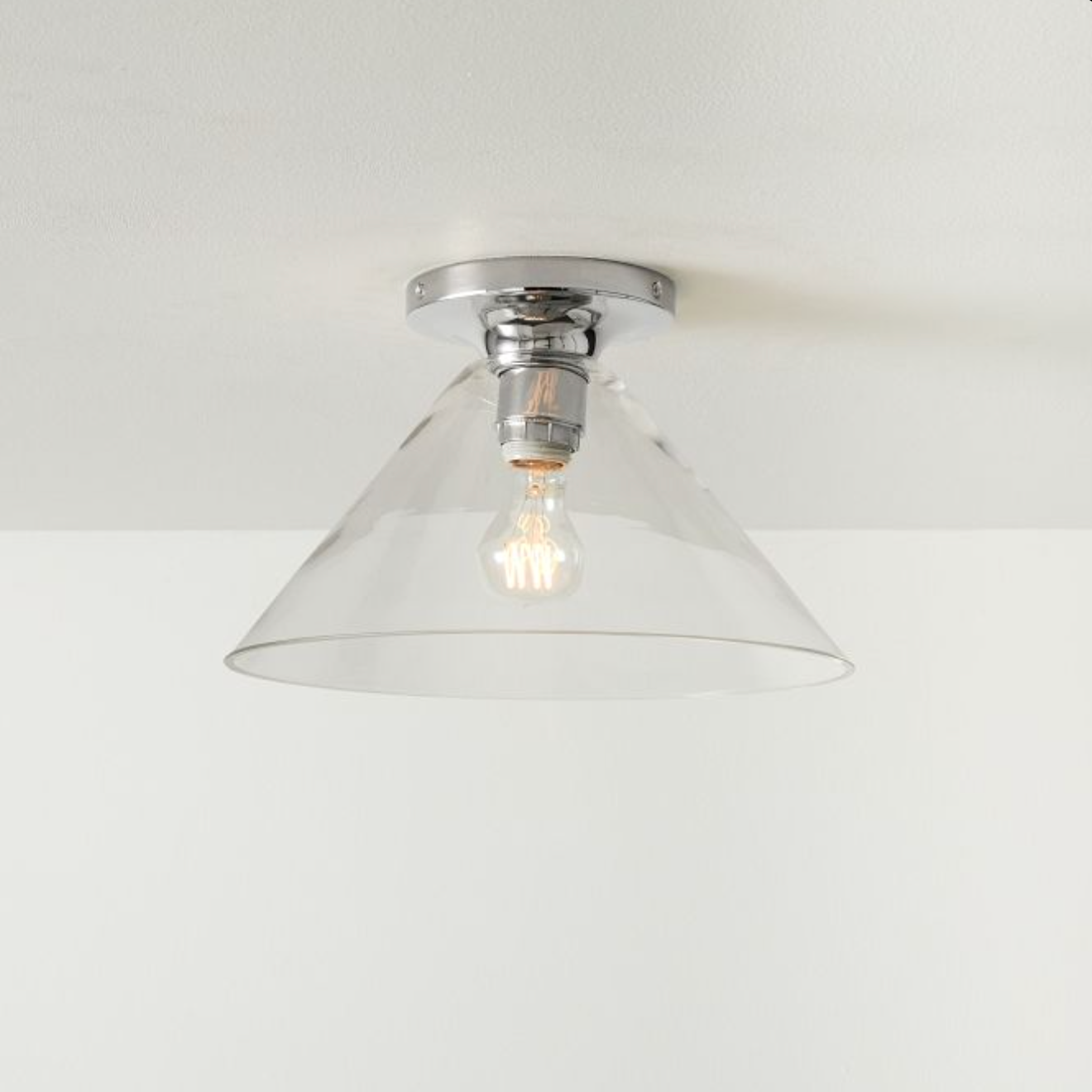 Cone Flush Mount Glass Ceiling Light Modern