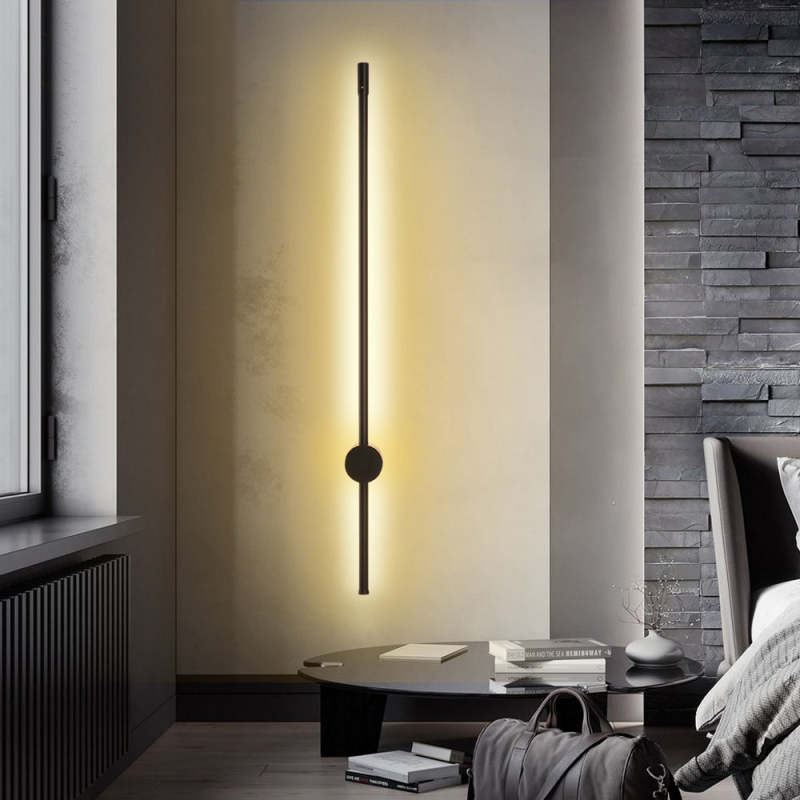Arisha Modern Minimalist LED Wall Reading Lamp, Black - Lamp Copper