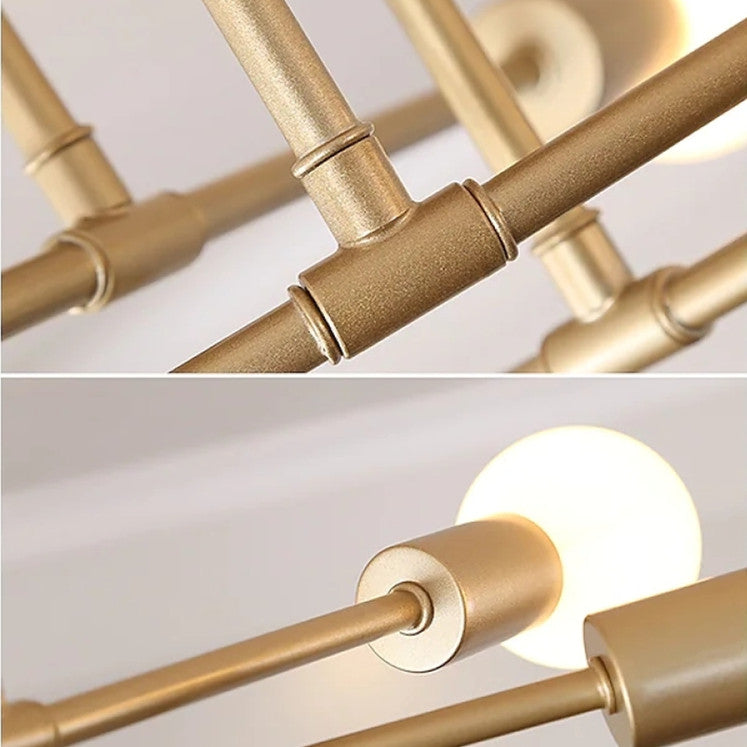 Lindsy Modern Flush Mount Ceiling Light, Gold & Black - Lamp Copper