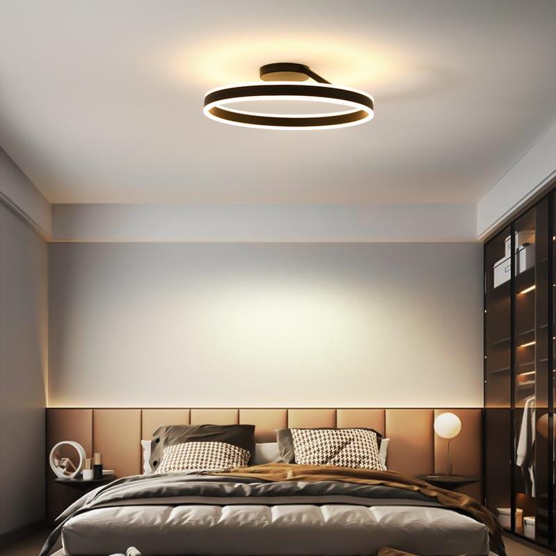 Solen Modern Circle Flush Mount Ceiling Light, Black & White - Lamp Copper