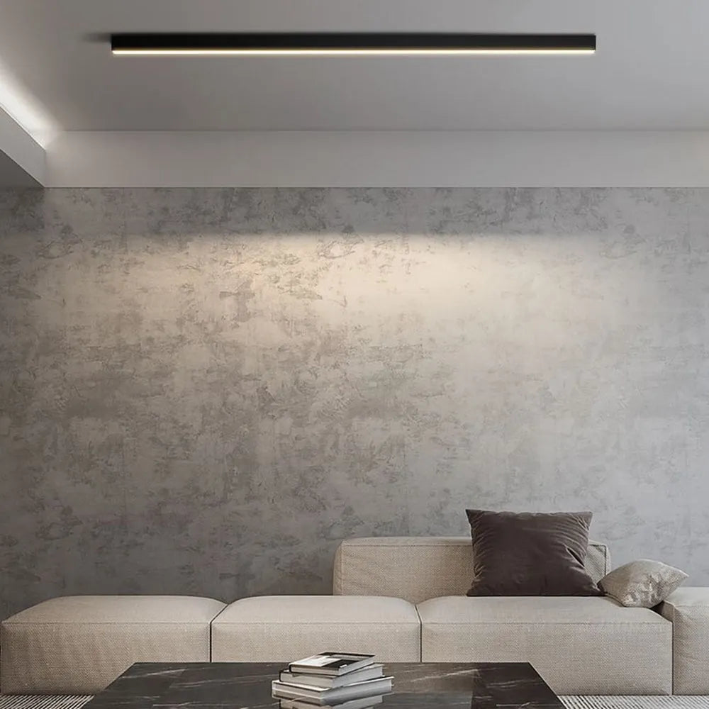 Solin Linear Black Ceiling Light/Wall Light - Lamp Copper