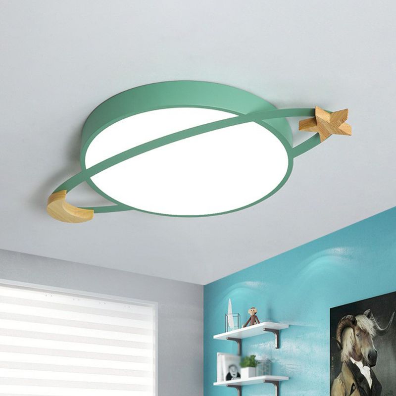 Arisha Modern Acrylic Round Flush Mount Ceiling Light, Grey/White/Green - Lamp Copper