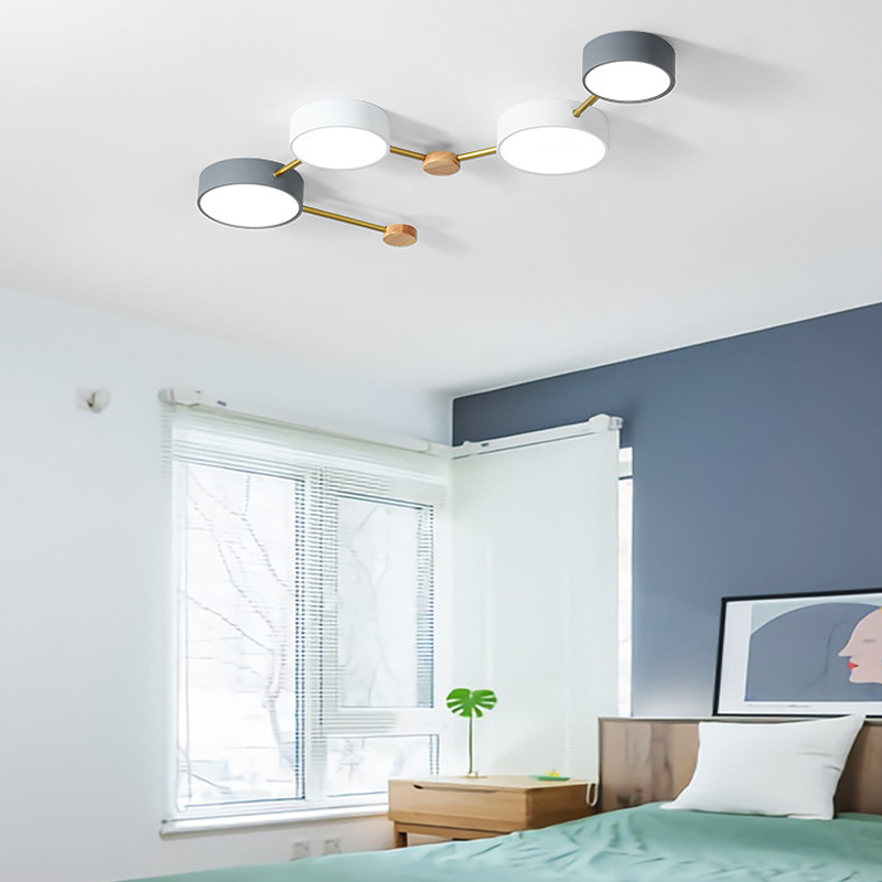 Arisha Modern LED Ceiling Light Acrylic Log Living Room Bedroom White Grey - Lamp Copper