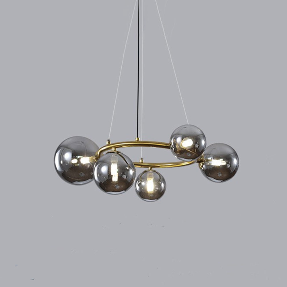 Valentina Modern Designe Wave Metal/Glass Pendant Light, White/Gold - Lamp Copper