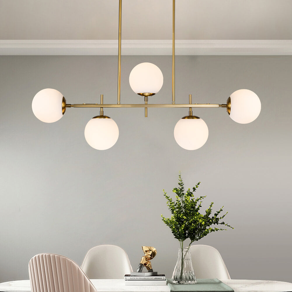 Alvno Linear Glass Chandelier - Lamp Copper