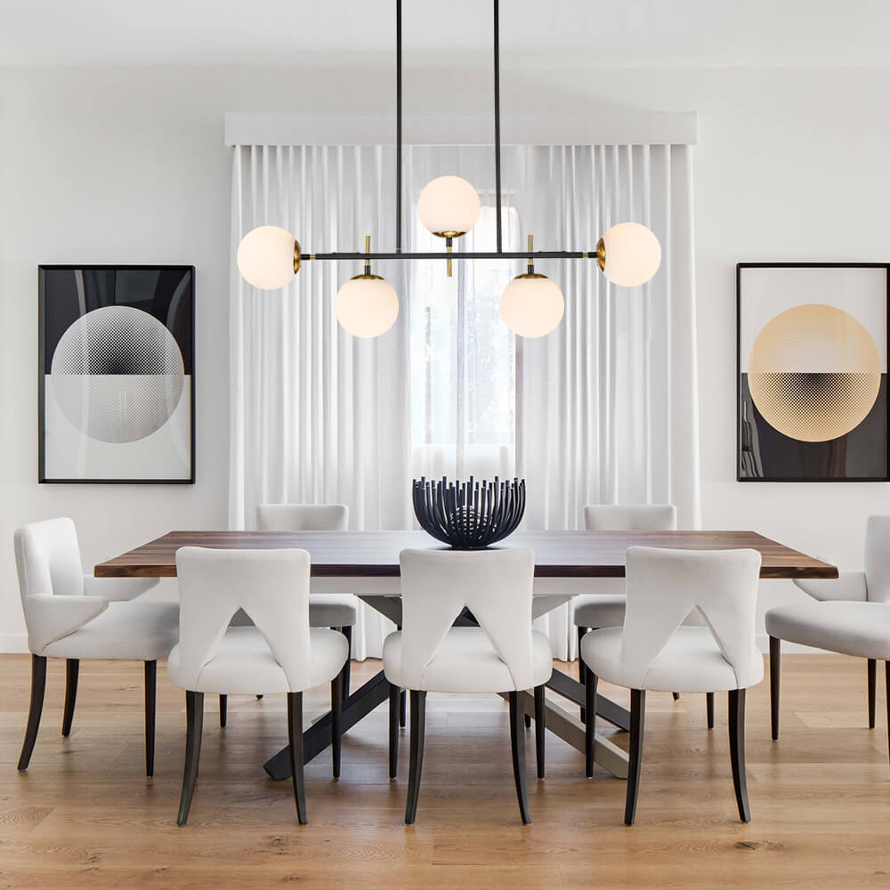 Alvno Linear Glass Chandelier - Lamp Copper