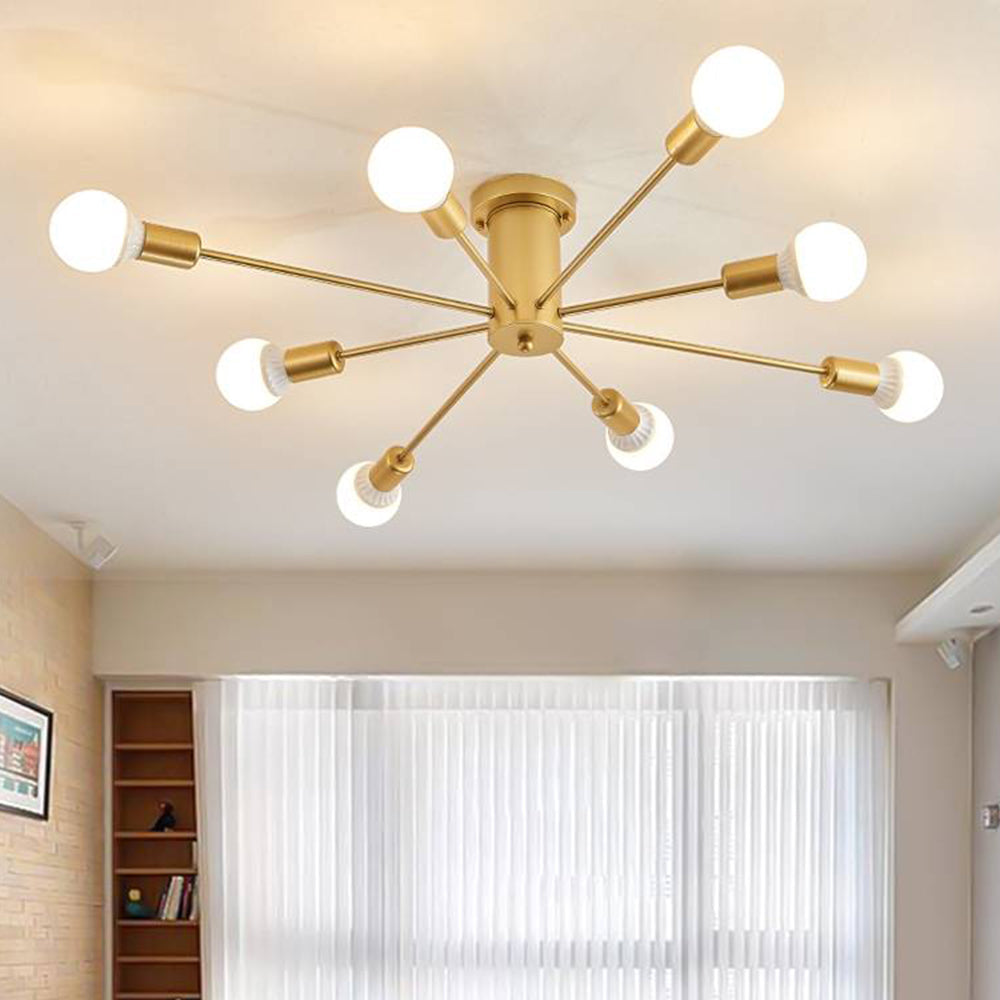 Silva Modern Simple Flush Mount Ceiling Light, 6/8/10 Heads - Lamp Copper