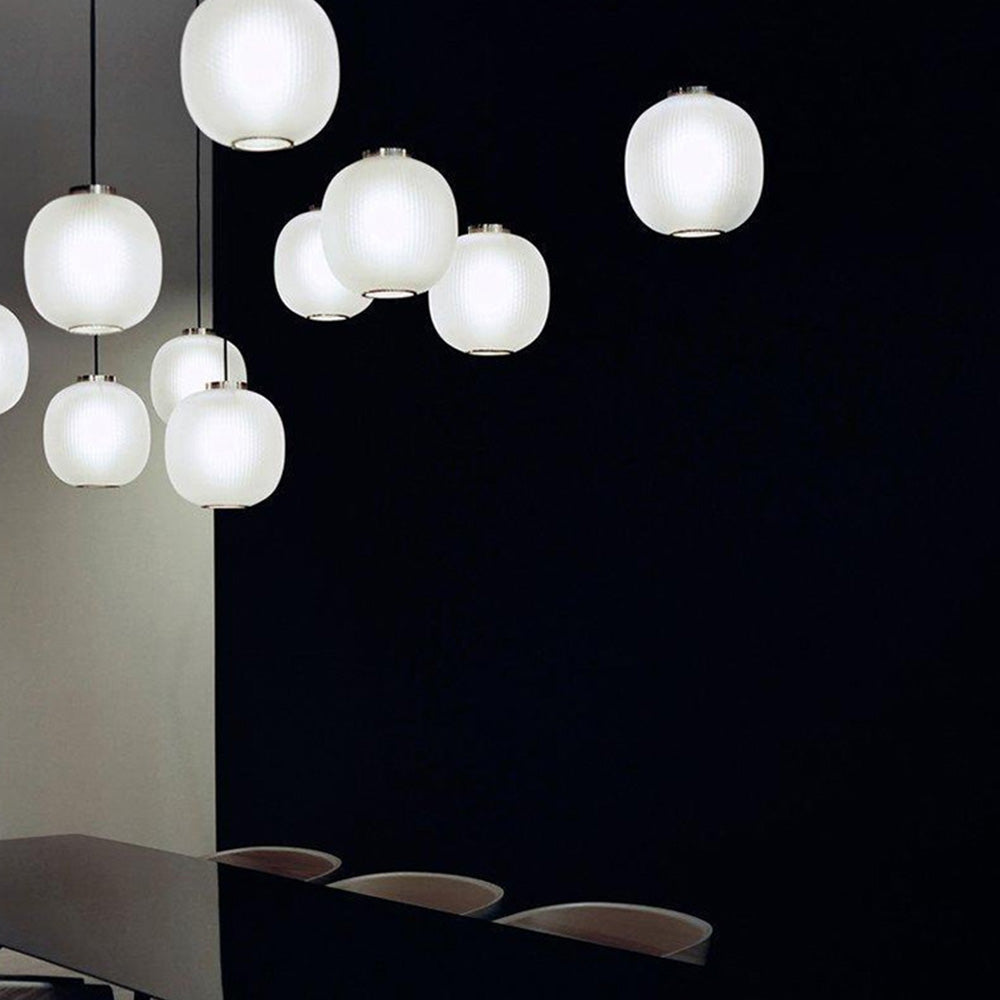 Valentina Frosted Glass Cylinder Pendant Light, Sandy White/Grey, Metal/Glass - Lamp Copper