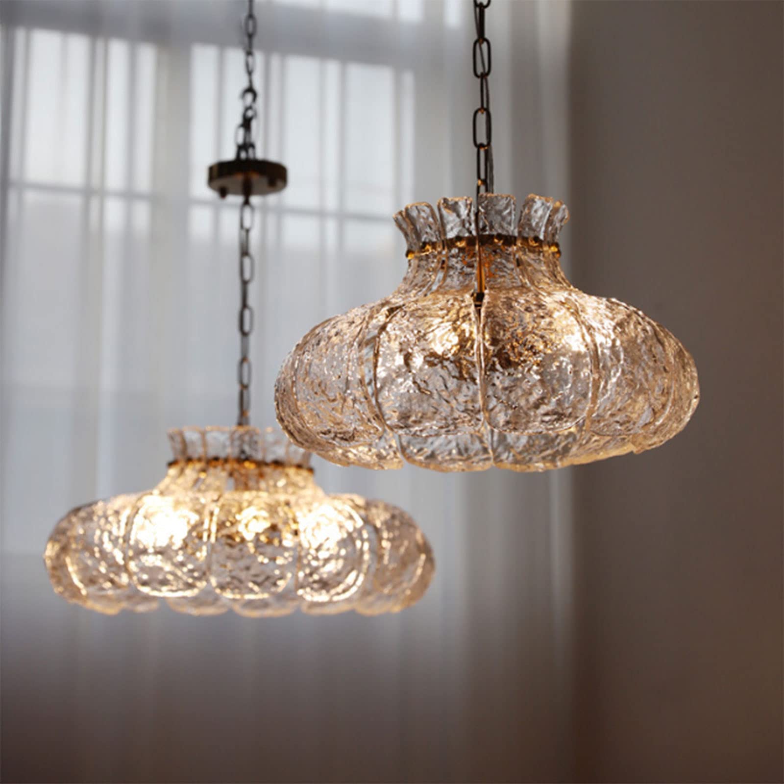 Arisha Modern Pear Shaped Chandelier Ice Melting Glass Bedroom - Lamp Copper