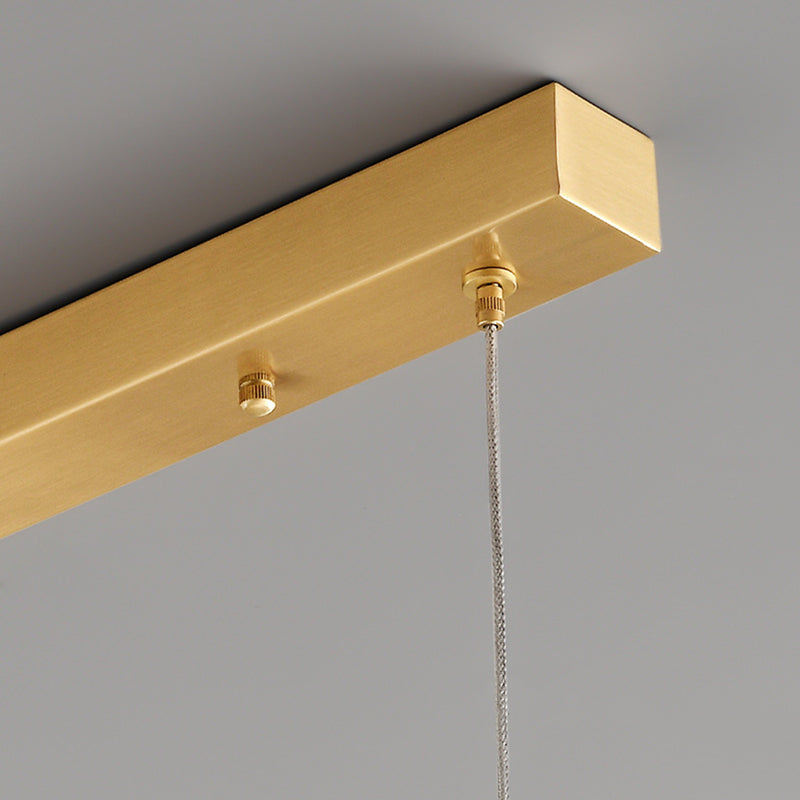 Arisha Modern Nordic Linear Copper/Glass Pendant Light, Brass/Black - Lamp Copper