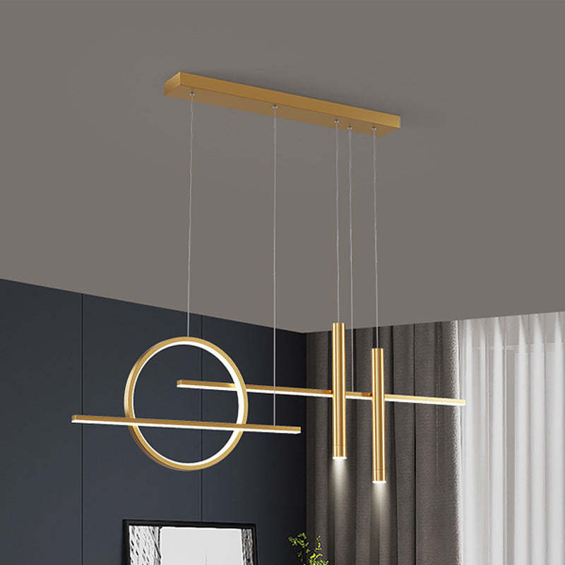 Arisha Minimalism Led Pendant Light, Irregular Ring, Black/Glod - Lamp Copper