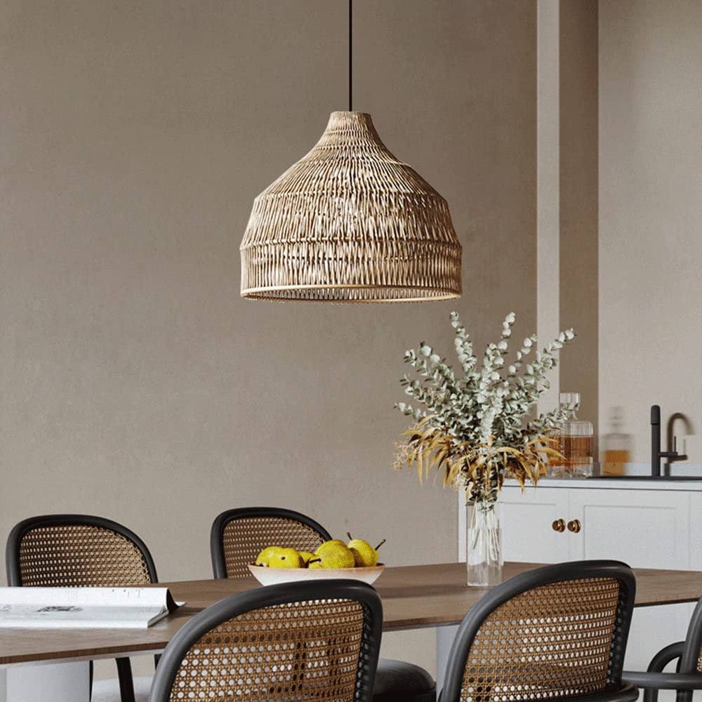 Muto Japanese Vintage Zen Pendant Light Rattan Study Room/Bedroom - Lamp Copper