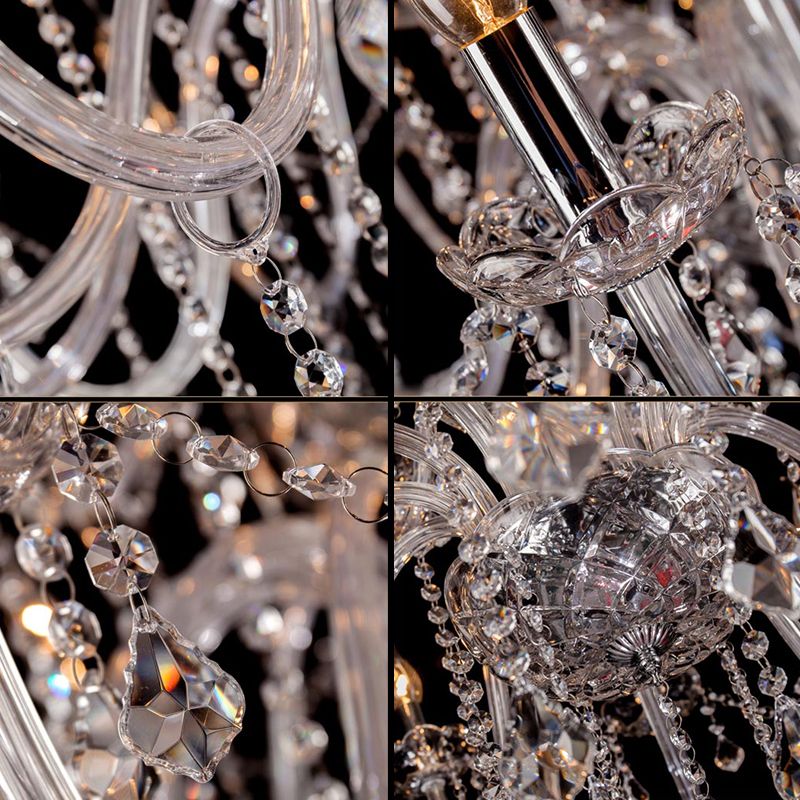Silva Luxury Candlestick Clear Crystal Chandelier - Lamp Copper