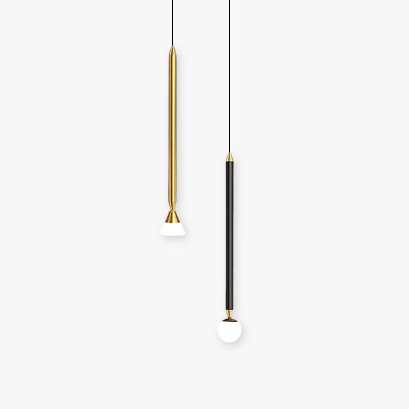 Auri Linear Metal Pendant Light Bedside, Black & Gold - Lamp Copper