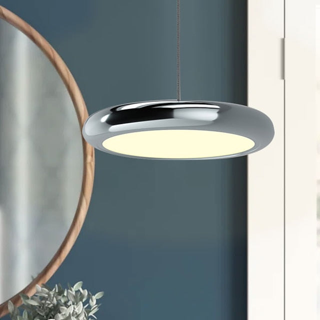 Aria Modern Minimalist Pendant Light Red Black Silver Metal Bedroom - Lamp Copper