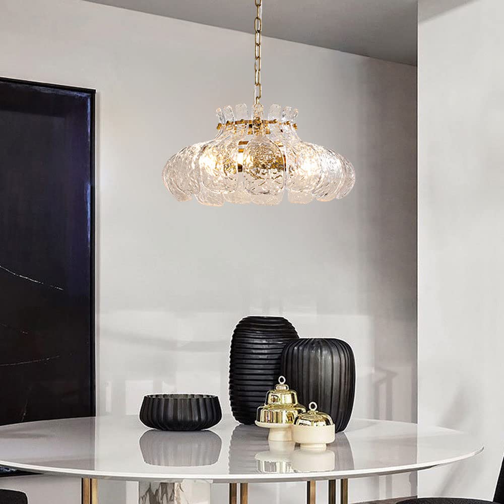 Arisha Modern Pear Shaped Chandelier Ice Melting Glass Bedroom - Lamp Copper