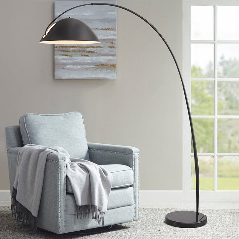 Avi Modrn Fishing Rod Metal Floor Lamp, Black - Lamp Copper