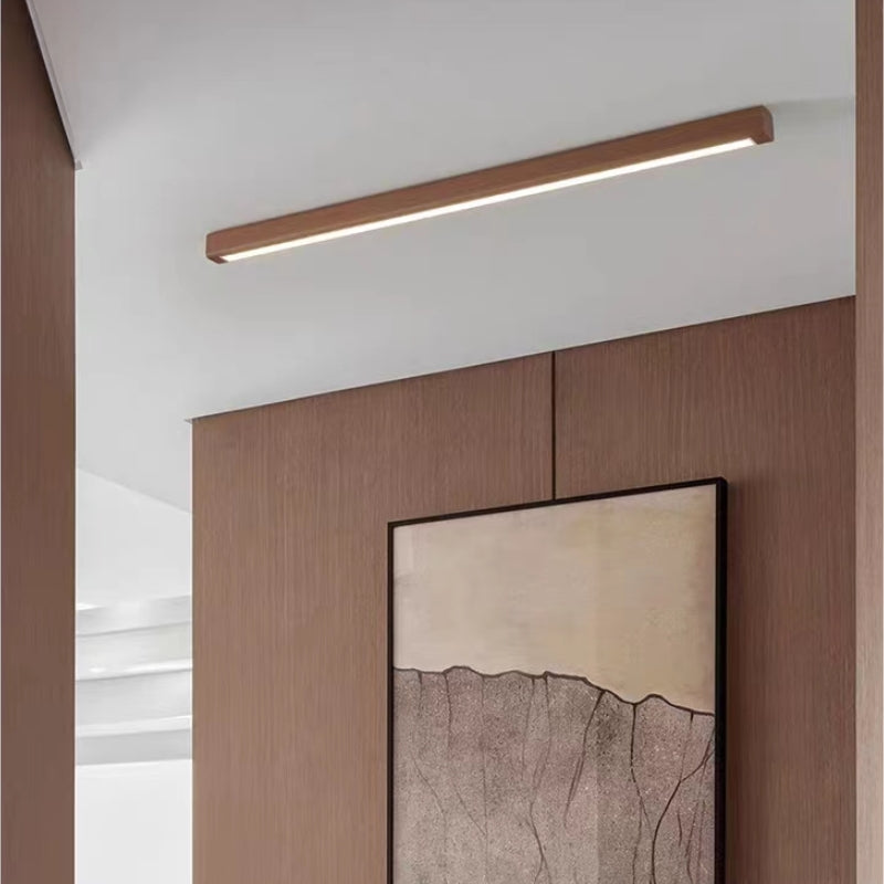 Arisha Linear Slim Ceiling Light, Wood - Lamp Copper