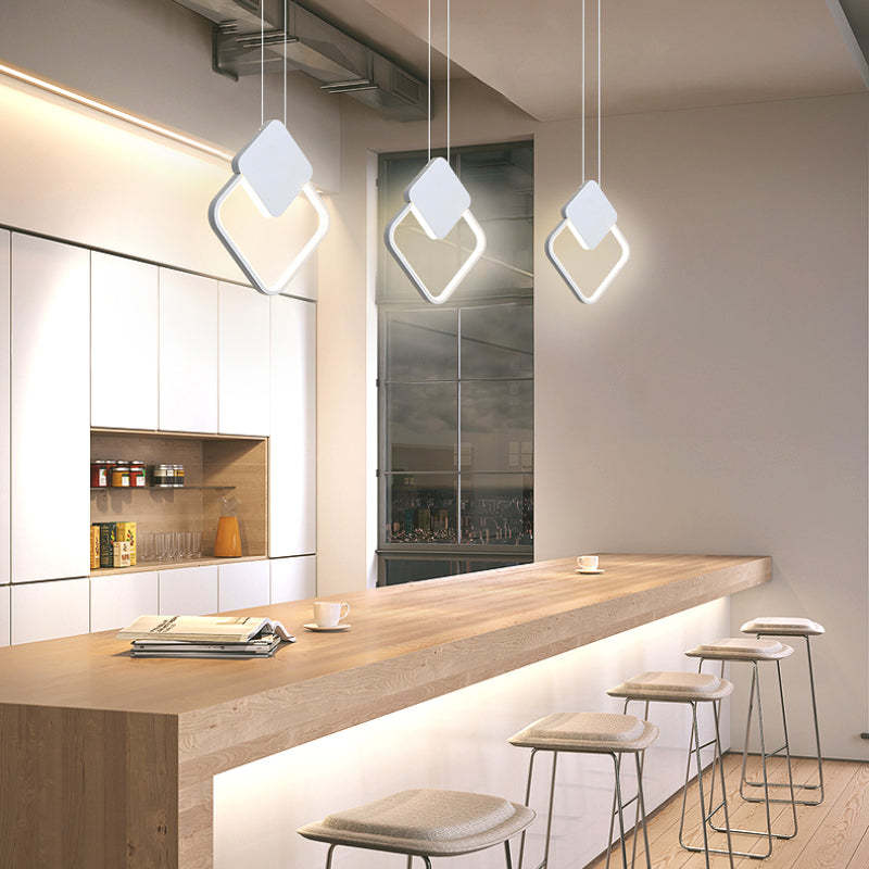 Doria Modern LED Pendant Light Black/White Metal Living Room - Lamp Copper