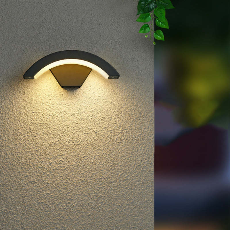 Elvon Nordic Arc Waterproof LED Outdoor Wall Lamp, Black - Lamp Copper