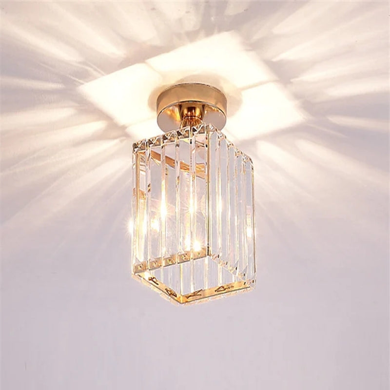 Stonel Modern Metal/Crystal Ceiling Light, 3 Colors - Lamp Copper