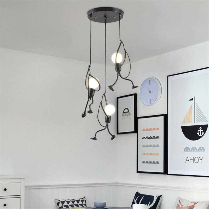 Miro Retro Modern Iron Man Pendant Light, Black - Lamp Copper
