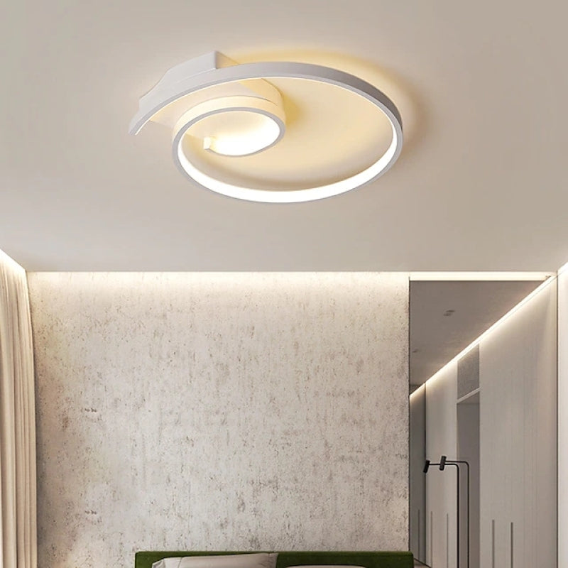 Arisha Modern Spiral Shaped Metal Ceiling Light, Black/White - Lamp Copper