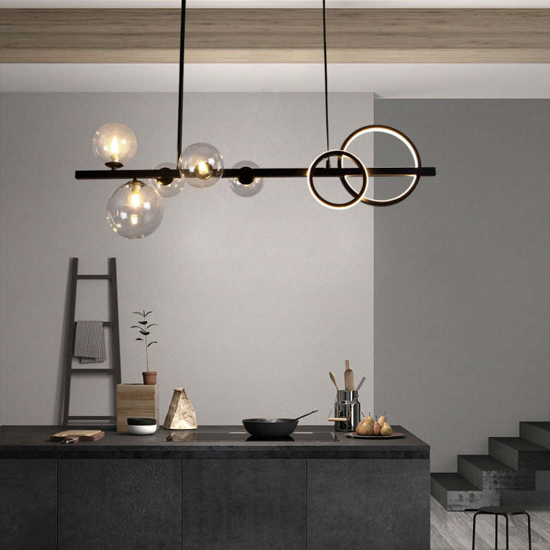 Arisha Pendant Light Bubble Circle Modern Black/Gold, Bedroom - Lamp Copper
