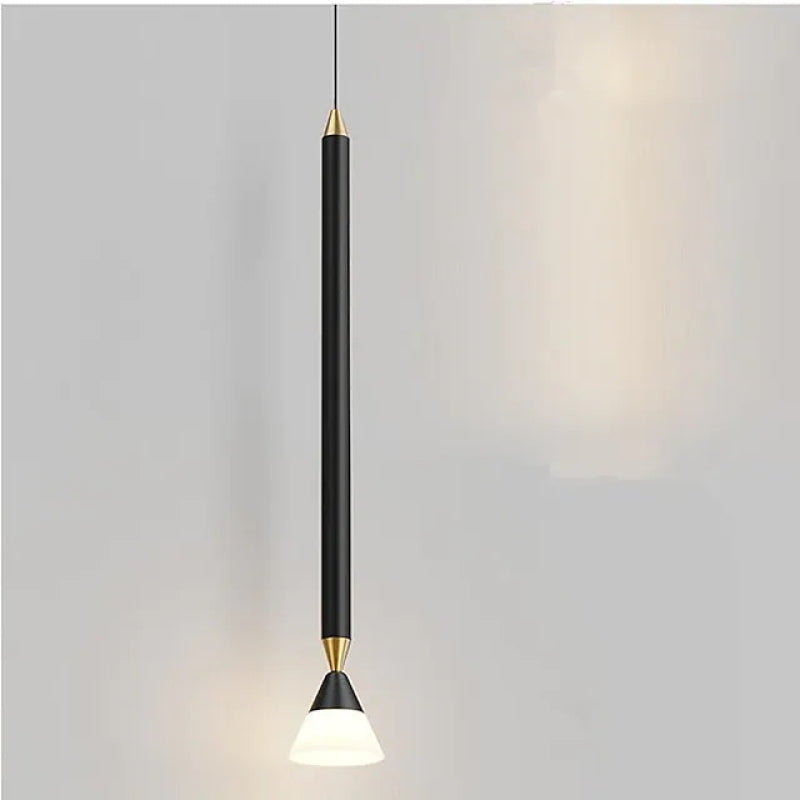 Auri Linear Metal Pendant Light Bedside, Black & Gold - Lamp Copper