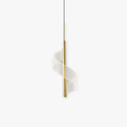 Zeva Vintage Golden Ribbon Pendant Light, Metal/Acrylic - Lamp Copper