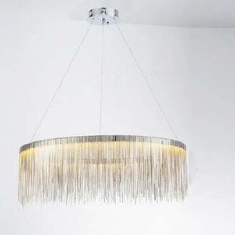 Arisha Tassel Chain Art Deco Pendant Light Silver/Gold Living Room/Hall - Lamp Copper