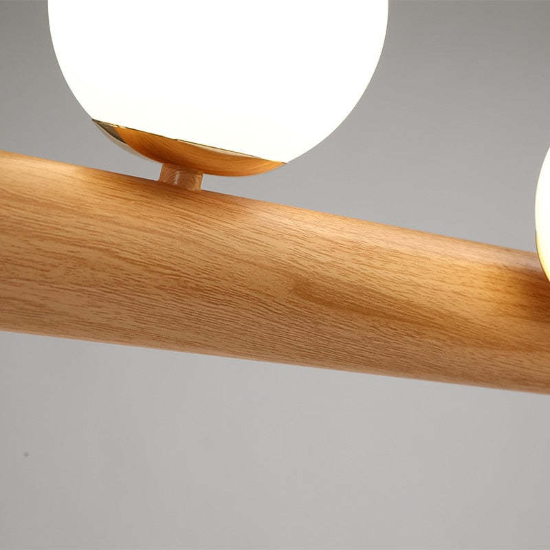 Valentina Glass Bubble Pendant Light Wood/Walnut - Lamp Copper