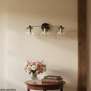Pearl Clear Glass 3-Light Wall Sconce For Bathroom