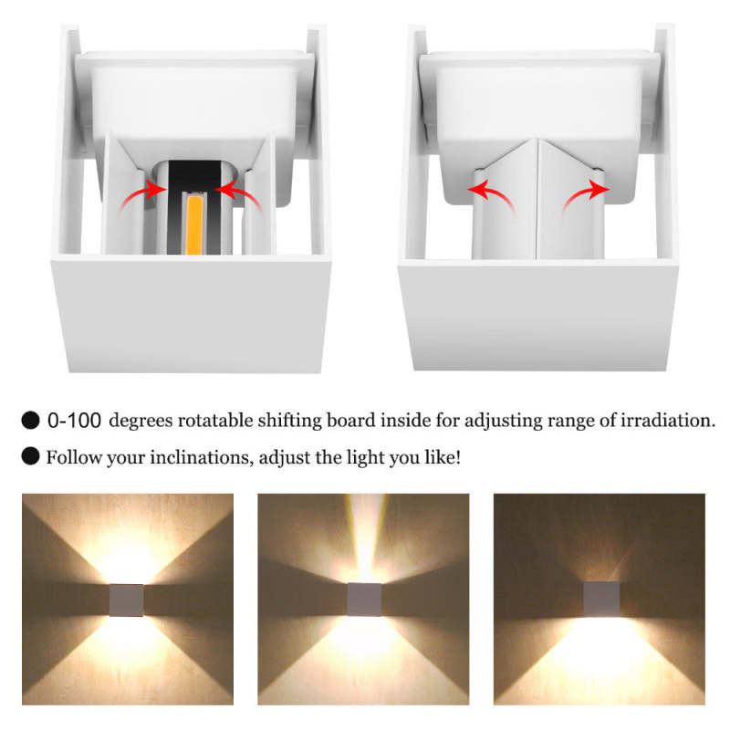 Nexu Modern Adjustable Square Outdoor Wall Lamp LED - Lamp Copper