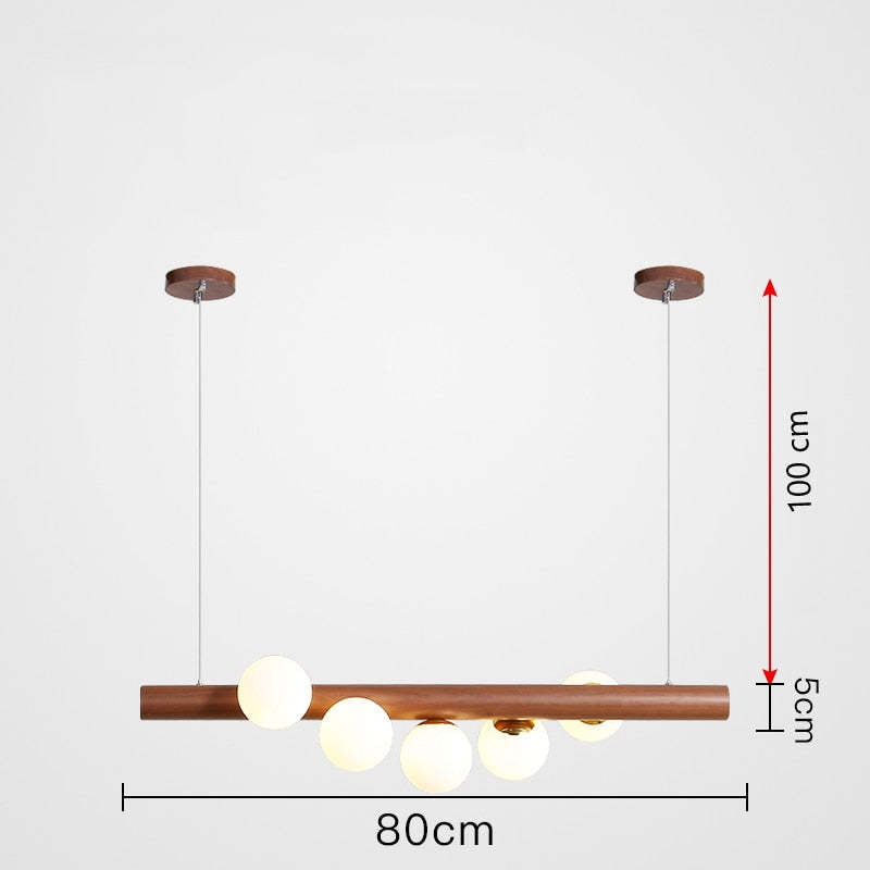 Valentina Glass Bubble Pendant Light Wood/Walnut - Lamp Copper