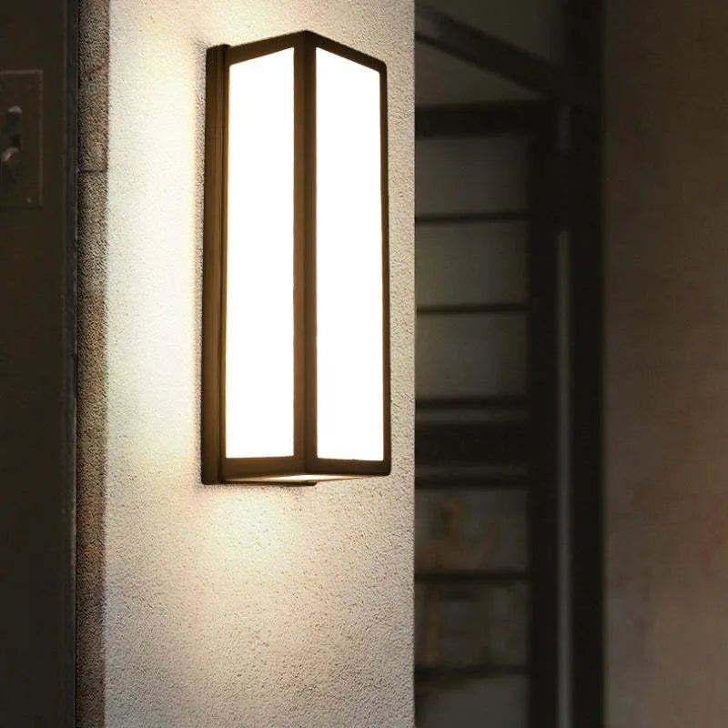 Linae Modern Waterproof Metal Cross Outdoor Wall Lamp, Black - Lamp Copper