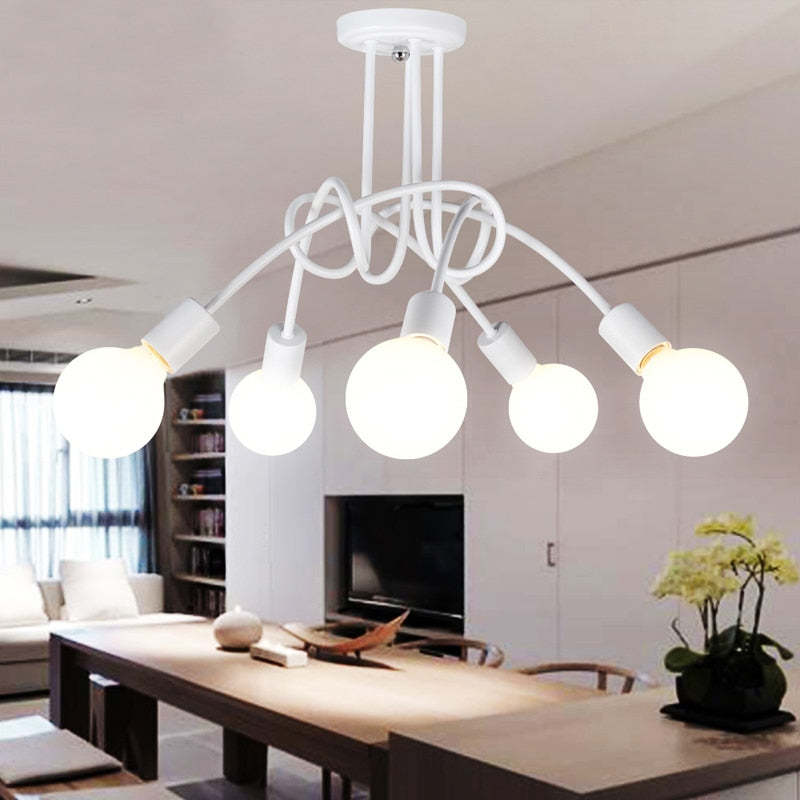 Arisha Modern Linear Curve Metal Ceiling Light, Dining Room/Living Room - Lamp Copper