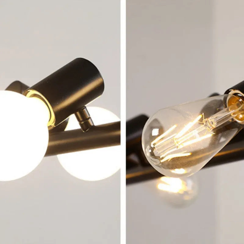 Epoch Vintage LED Chandelier Black Metal Dining/Living Room/Bar - Lamp Copper