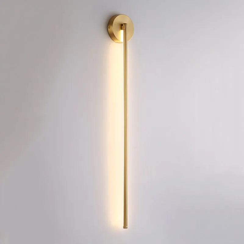 Fauro Modern Linear Metal&Silica Gel Wall Mount Lamps, Gold - Lamp Copper