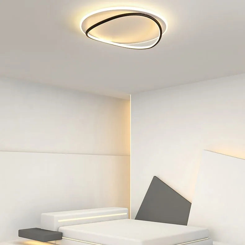 Arisha Minimalist Ring Modernom Flush Mount Ceiling Light - Lamp Copper
