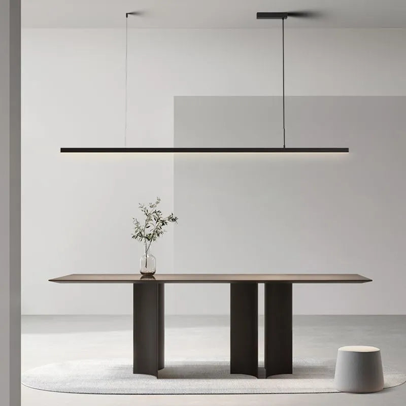 Arisha Minimalist Linear Metal Pendant Light, White/Black - Lamp Copper